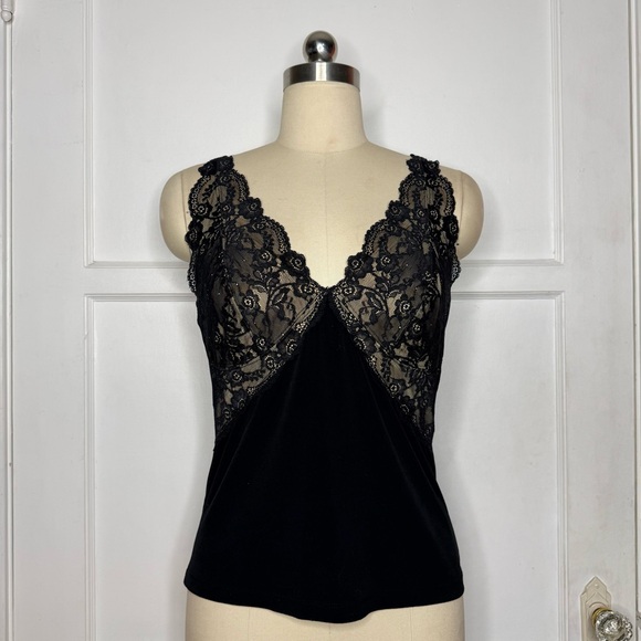 Express Tops - Express black lace overlay tank